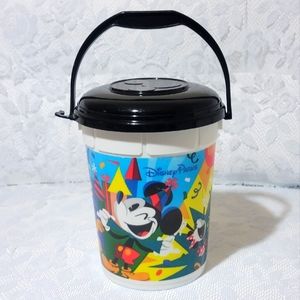 Disney Parks Mickey Minnie Mouse Popcorn Bucket Souvenir Pail with Lid Handle